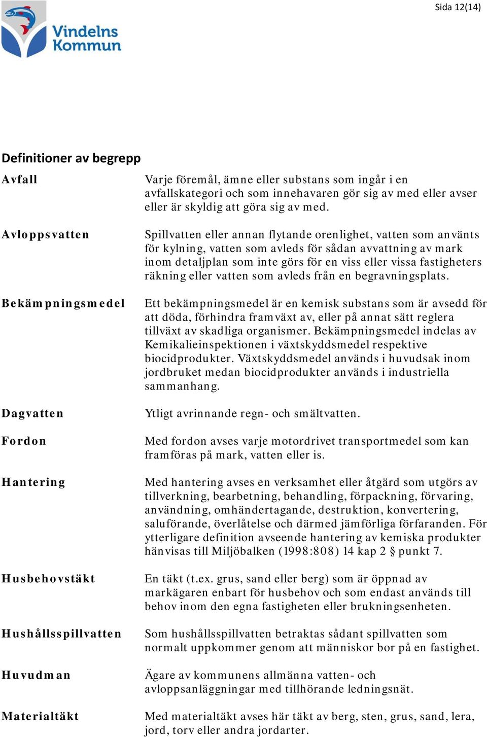 som avleds för sådan avvattning av mark inom detaljplan som inte görs för en viss eller vissa fastigheters räkning eller vatten som avleds från en begravningsplats.