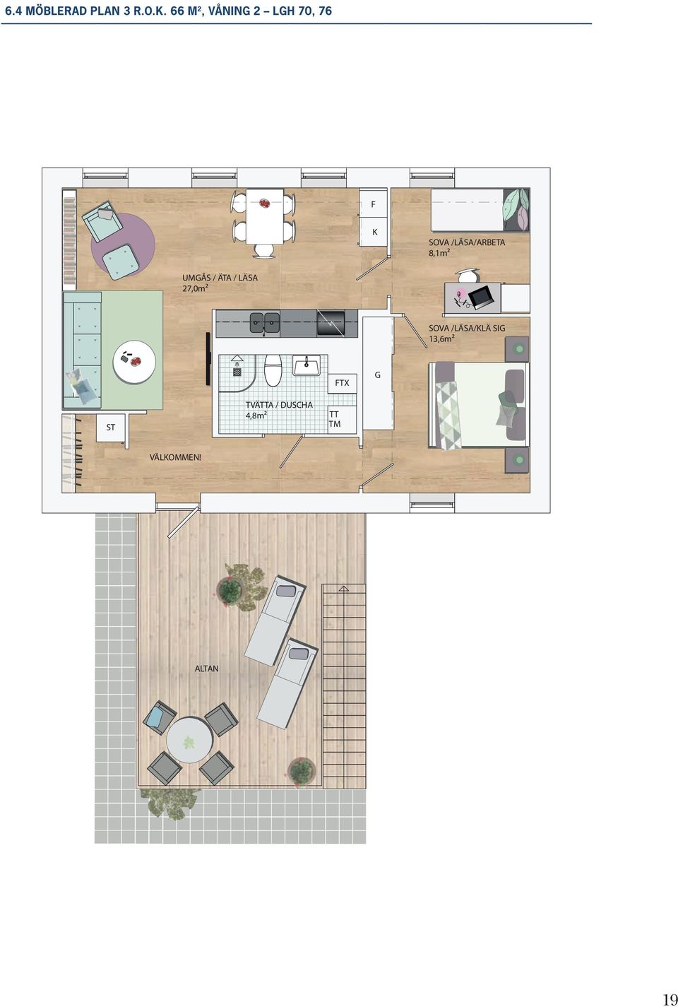 /LÄSA/ARBETA 8,1m² UMÅS / ÄTA / LÄSA 27,0m²