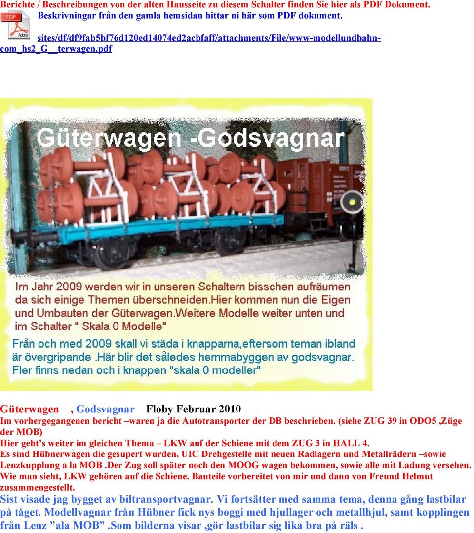 pdf Güterwagen, Godsvagnar Floby Februar 2010 Im vorhergegangenen bericht waren ja die Autotransporter der DB beschrieben.
