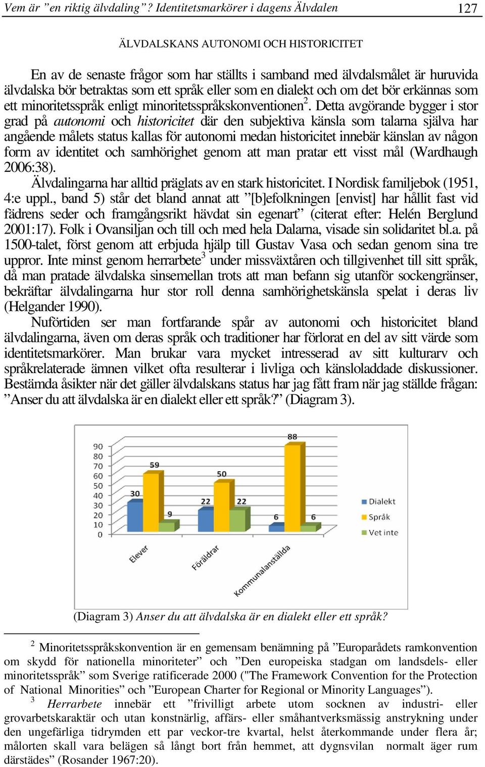 eller som en dialekt och om det bör erkännas som ett minoritetsspråk enligt minoritetsspråkskonventionen 2.