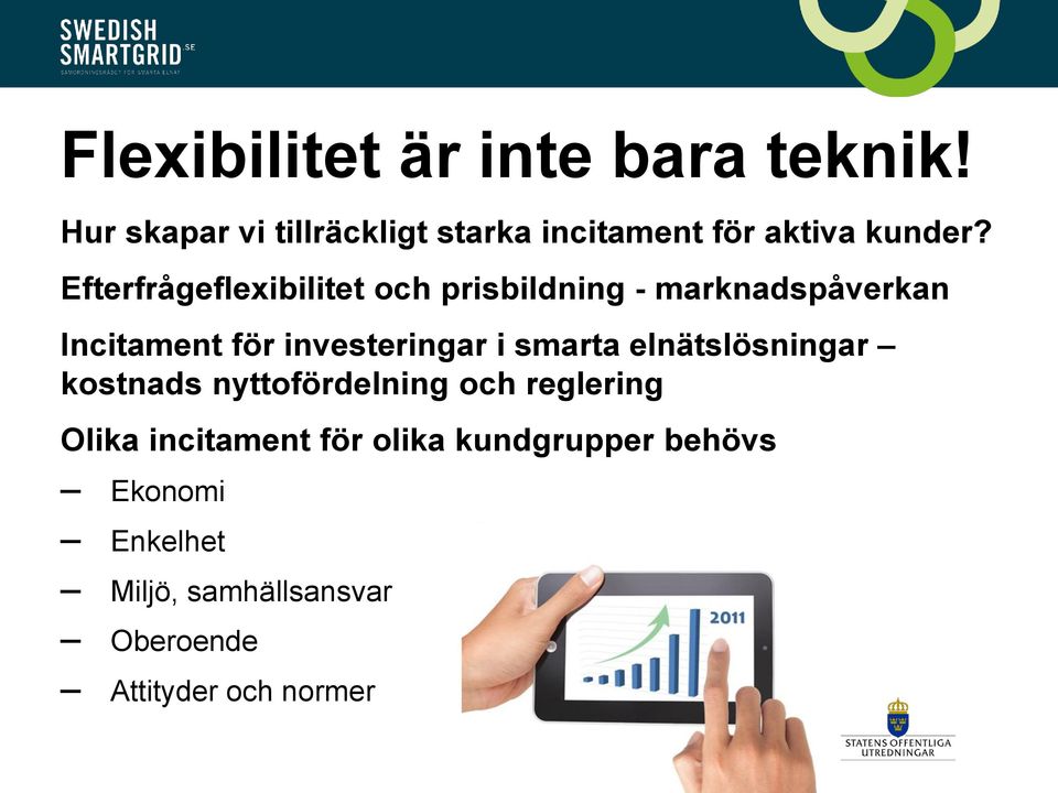 Efterfrågeflexibilitet och prisbildning - marknadspåverkan Incitament för investeringar i