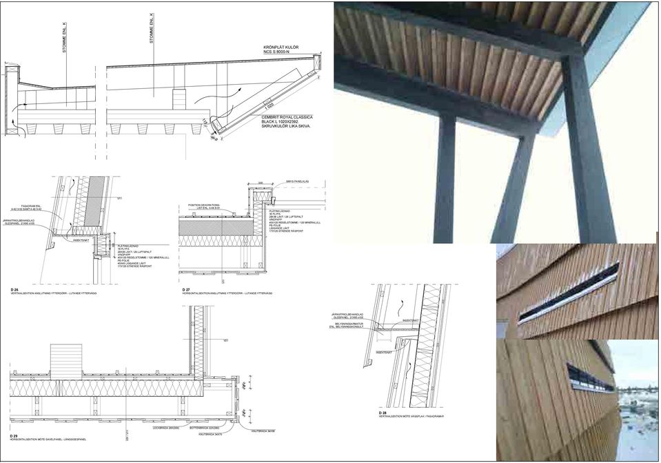 ELLER MP KOMPLETERS VÄGG MED) 45X45 LÄKT 12 OSB 13 GIPS +574,600 ENL. K 1 020 115 EMBRIT ROYL LSSI BLK L 20X2392. SKRUVKULÖR LIK SKIV.