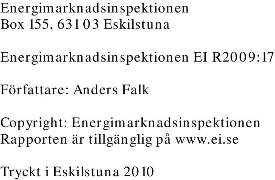 Anders Falk Copyright: Energimarknadsinspektionen