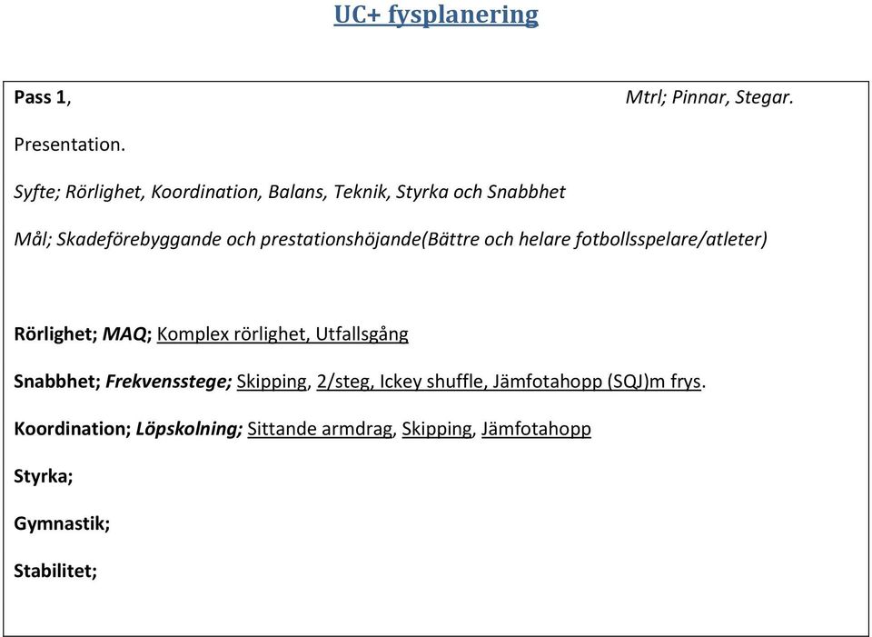 Frekvensstege; Skipping, 2/steg, Ickey shuffle, Jämfotahopp (SQJ)m