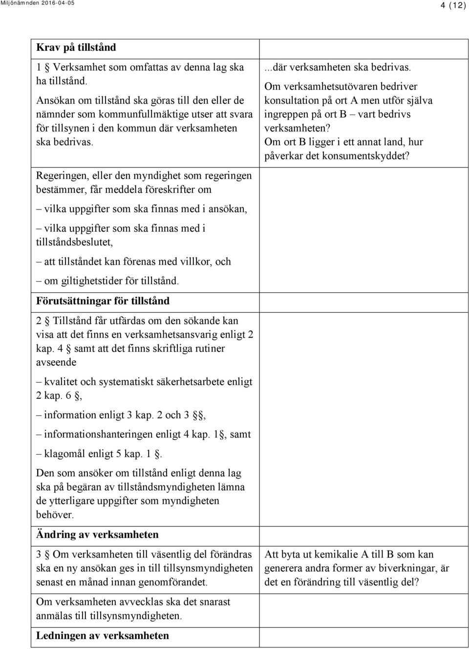 Regeringen, eller den myndighet som regeringen bestämmer, får meddela föreskrifter om vilka uppgifter som ska finnas med i ansökan, vilka uppgifter som ska finnas med i tillståndsbeslutet, att