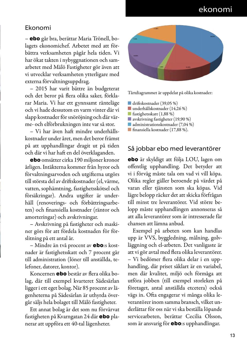 2015 har varit bättre än budgeterat och det beror på flera olika saker, förklarar Maria.