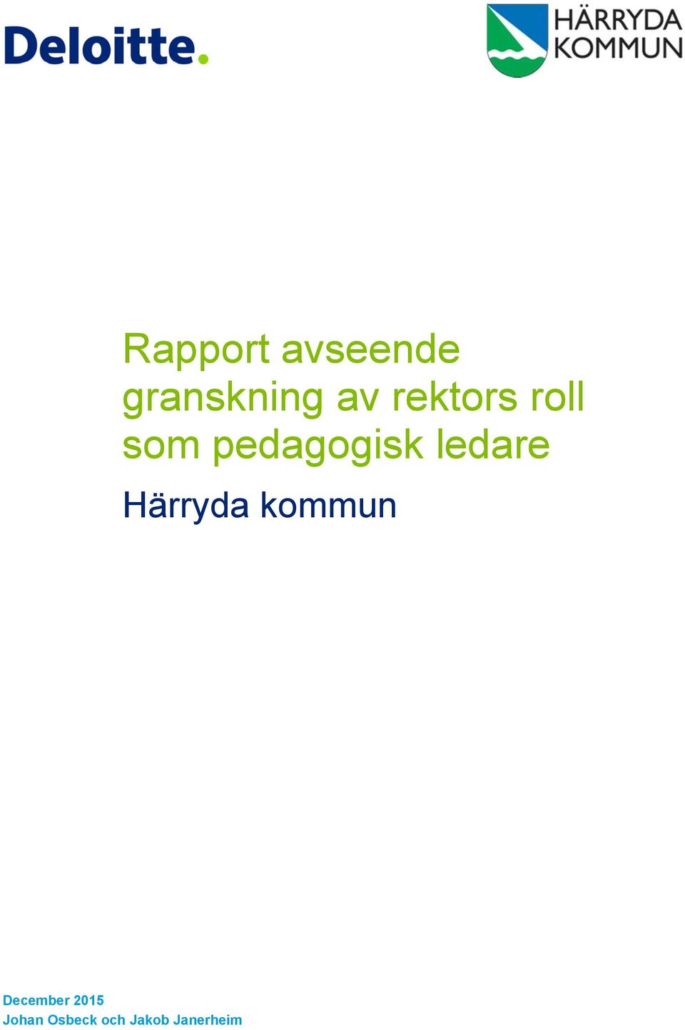 ledare Härryda kommun December