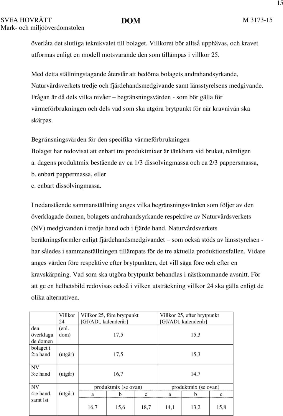 Frågan är då dels vilka nivåer begränsningsvärden - som bör gälla för värmeförbrukningen och dels vad som ska utgöra brytpunkt för när kravnivån ska skärpas.