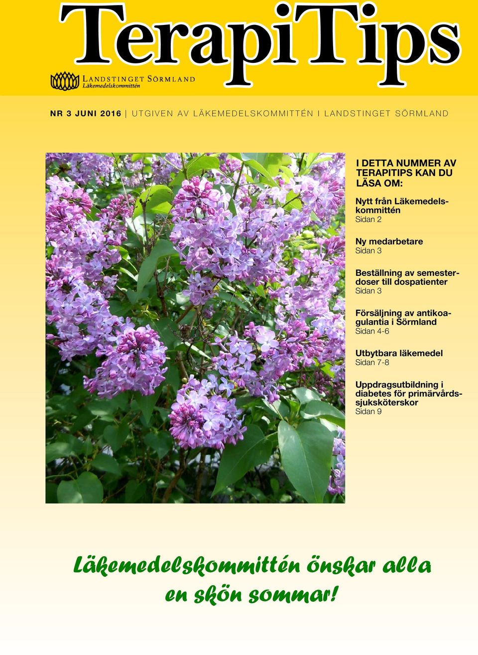 till dospatienter Sidan 3 Försäljning av antikoagulantia i Sörmland Sidan 4-6 Utbytbara läkemedel Sidan 7-8