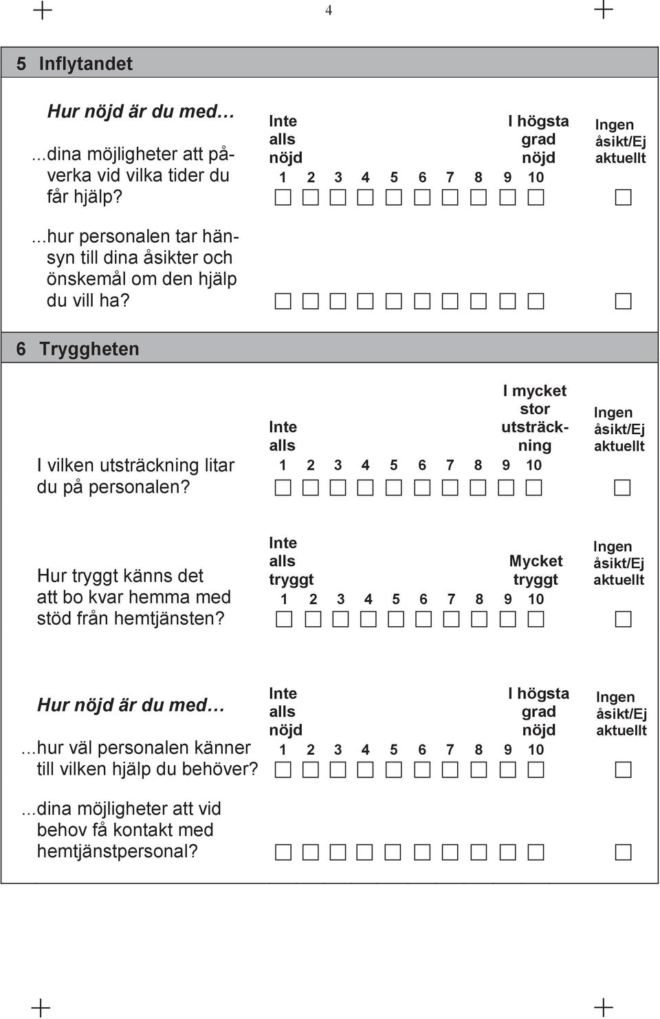 6 Tryggheten I vilken utsträckning litar du på personalen?