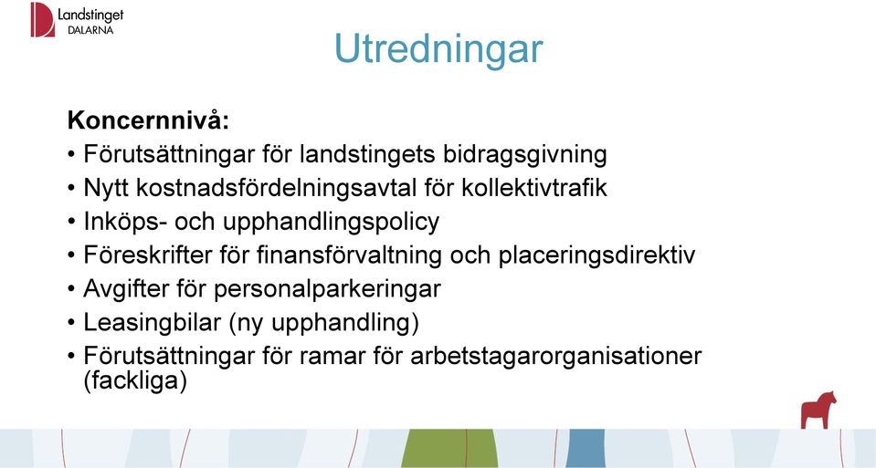 Föreskrifter för finansförvaltning och placeringsdirektiv Avgifter för