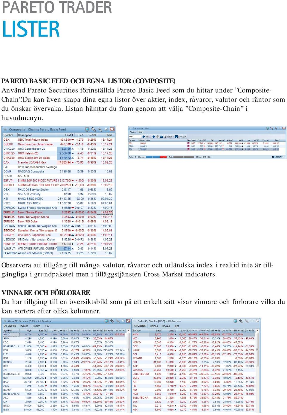 Listan hämtar du fram genom att välja Composite-Chain i huvudmenyn.