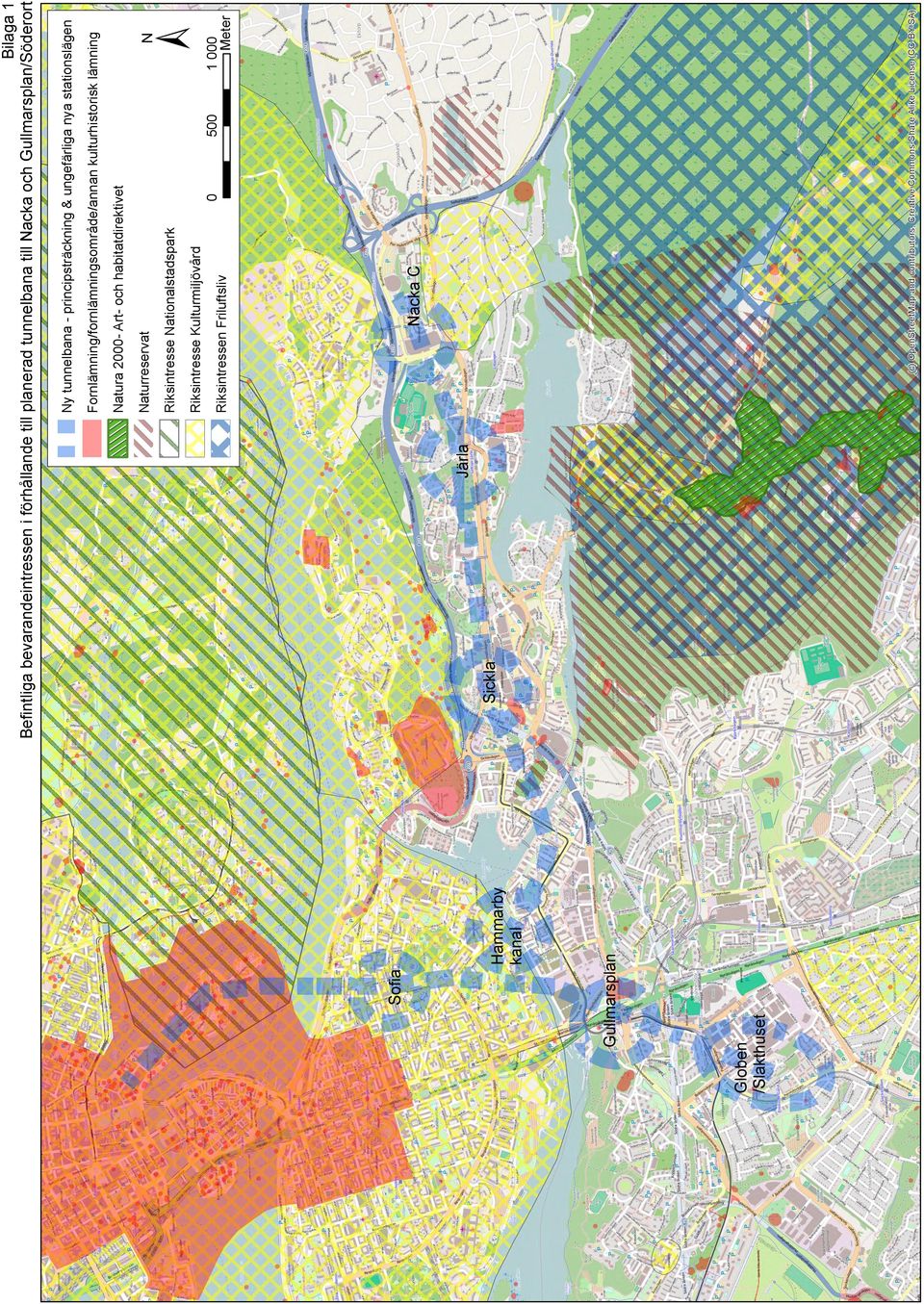 Naturreservat Natura 2000- Art- och habitatdirektivet Fornlämning/fornlämningsområde/annan kulturhistorisk lämning Ny tunnelbana -