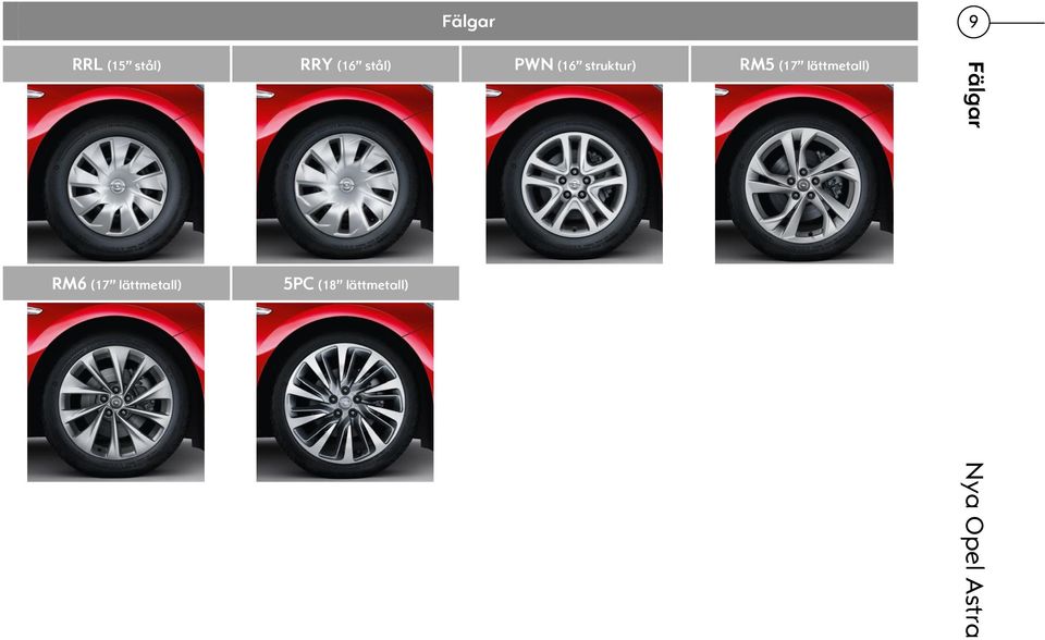 (17 lättmetall) Fälgar RM6 (17