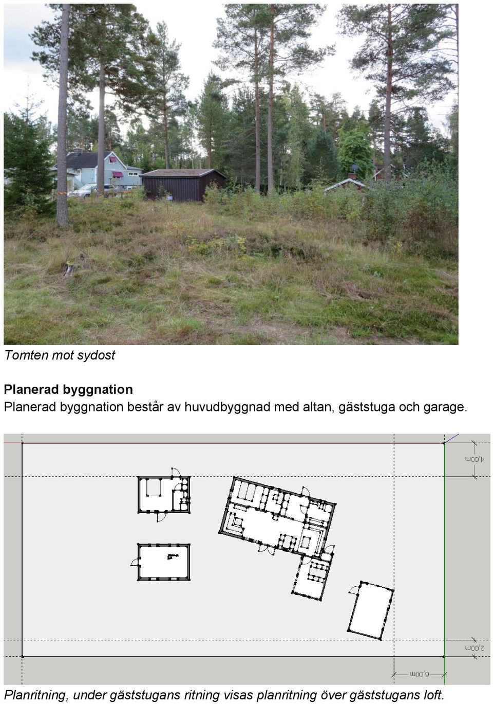 gäststuga och garage.