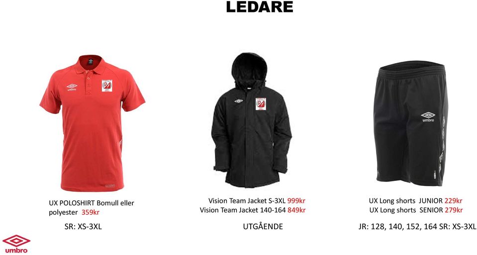 JUNIOR 229kr Vision Team Jacket 140-164849kr UX Long