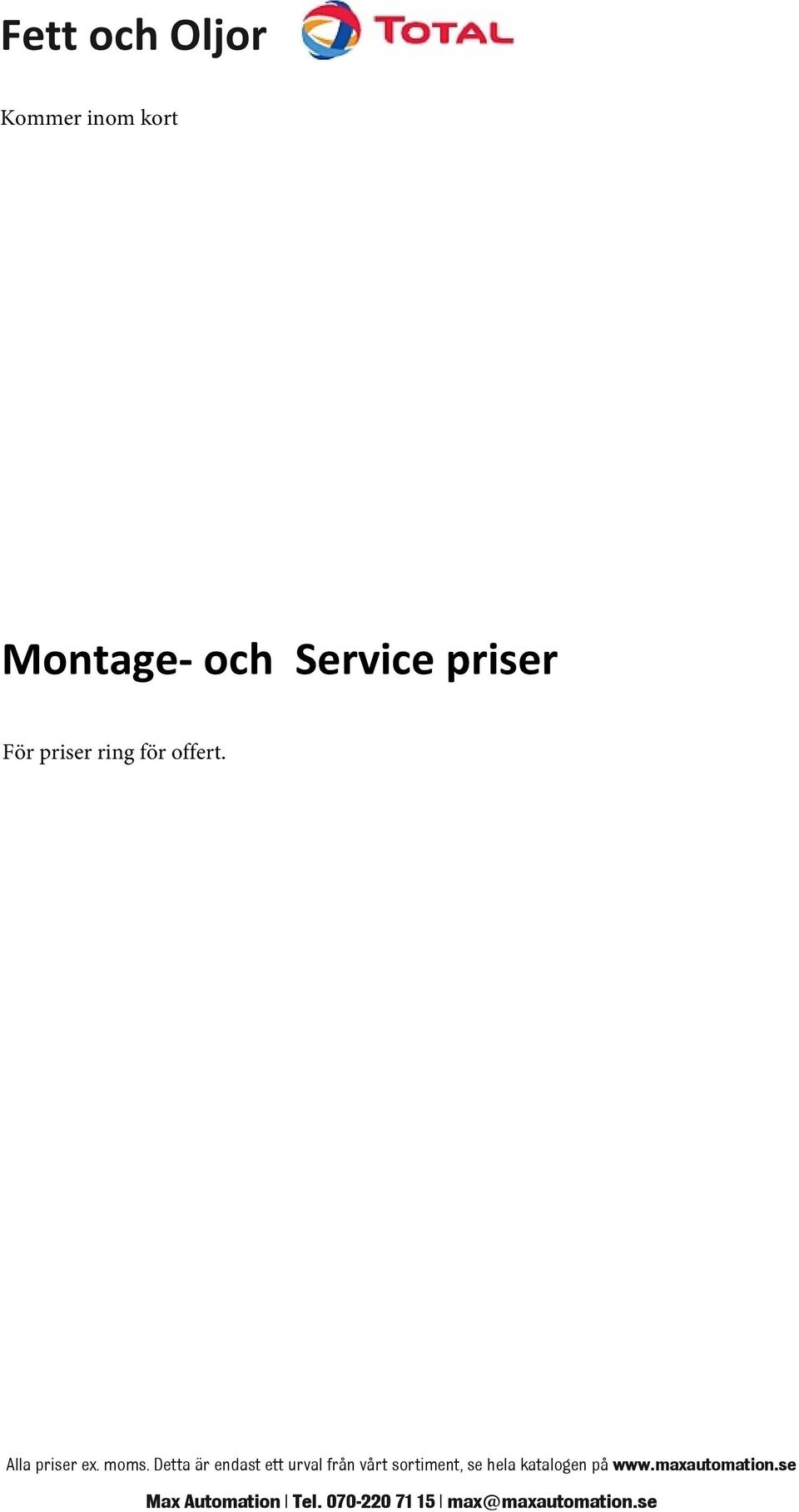 och Service priser