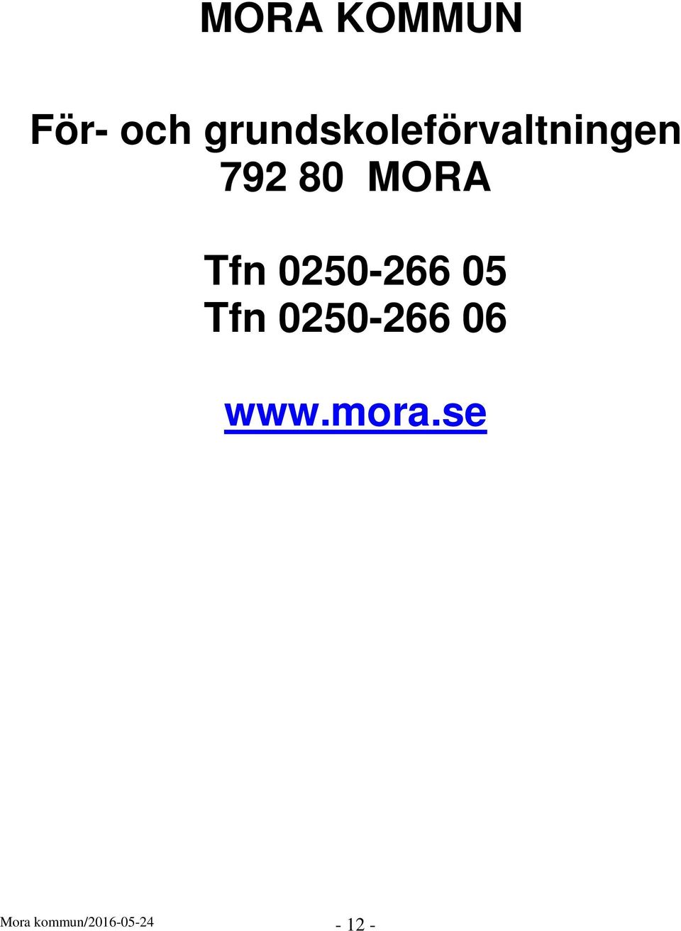 MORA Tfn 0250-266 05 Tfn