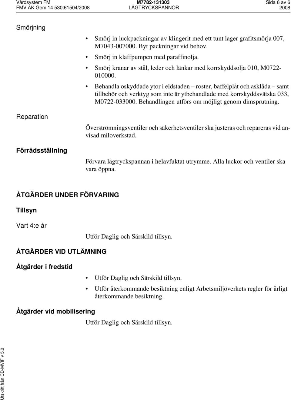 Behandla oskyddade ytor i eldstaden roster, baffelplåt och asklåda samt tillbehör och verktyg som inte är ytbehandlade med korrskyddsvätska 033, M0722-033000.