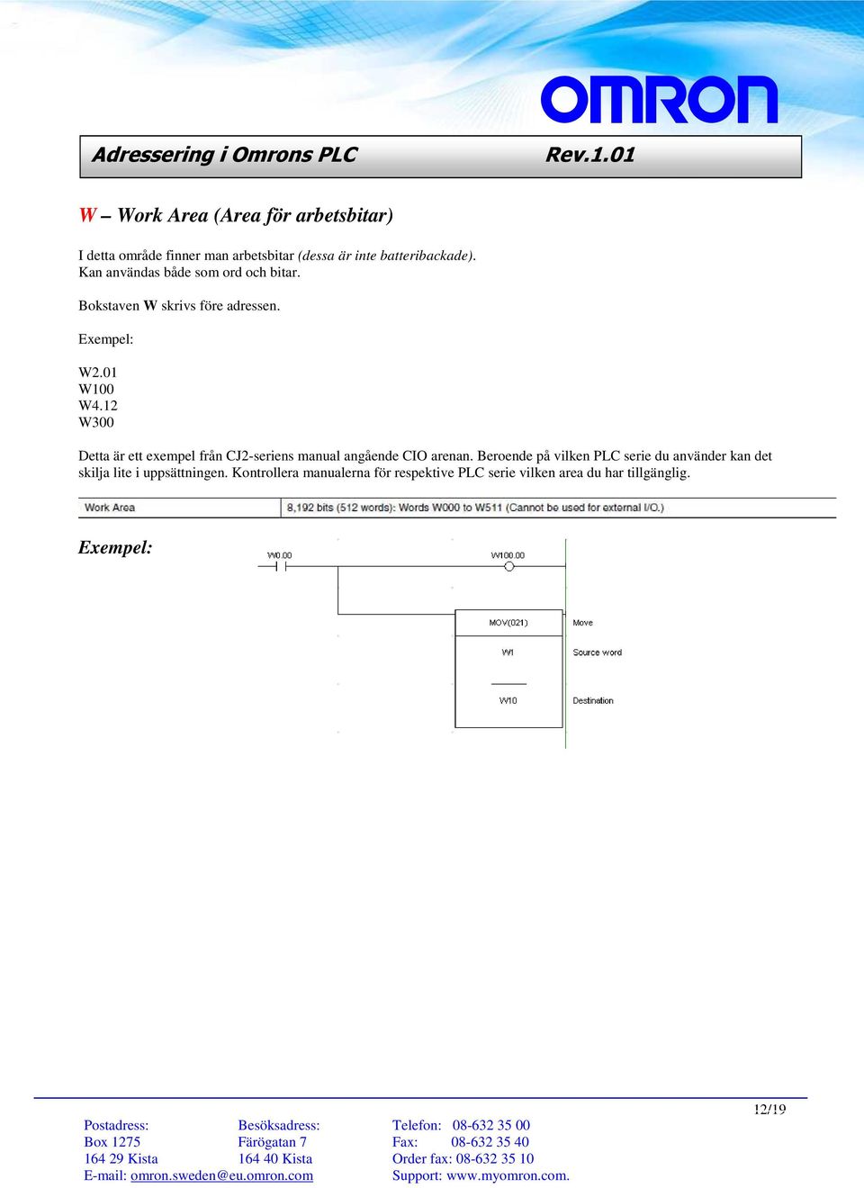 12 W300 Detta är ett exempel från CJ2-seriens manual angående CIO arenan.