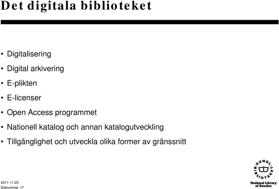 programmet Nationell katalog och annan