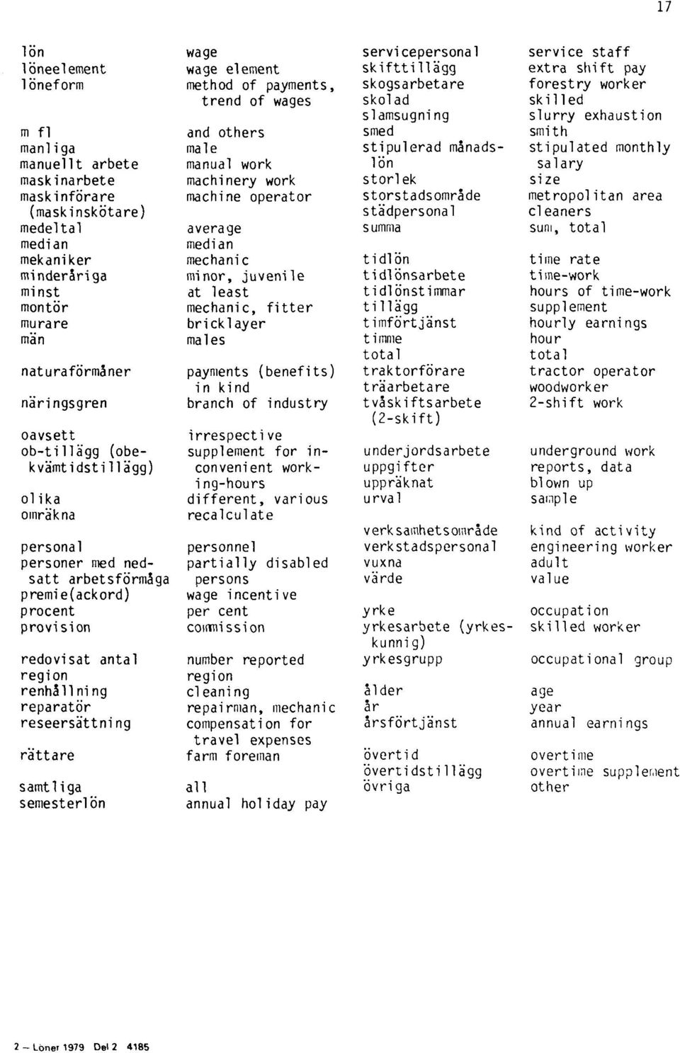 semesterlön wage wage element method of payments, trend of wages and others male manual work machinery work machine operator average median mechanic minor, juvenile at least mechanic, fitter