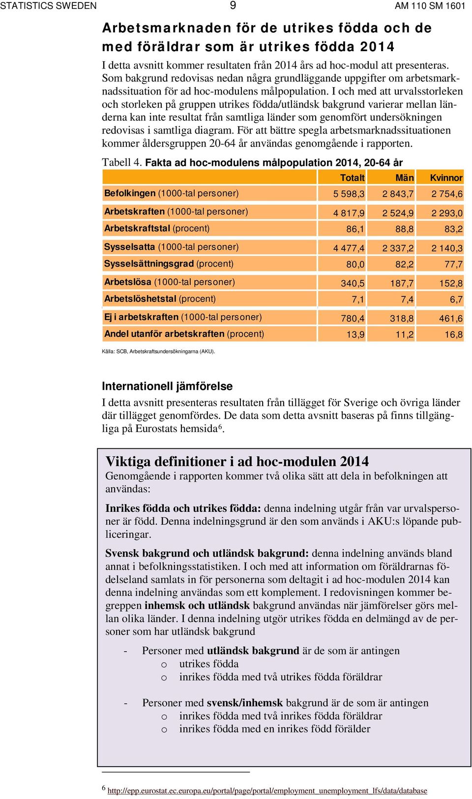 I och med att urvalsstorleken och storleken på gruppen utrikes födda/utländsk bakgrund varierar mellan länderna kan inte resultat från samtliga länder som genomfört undersökningen redovisas i