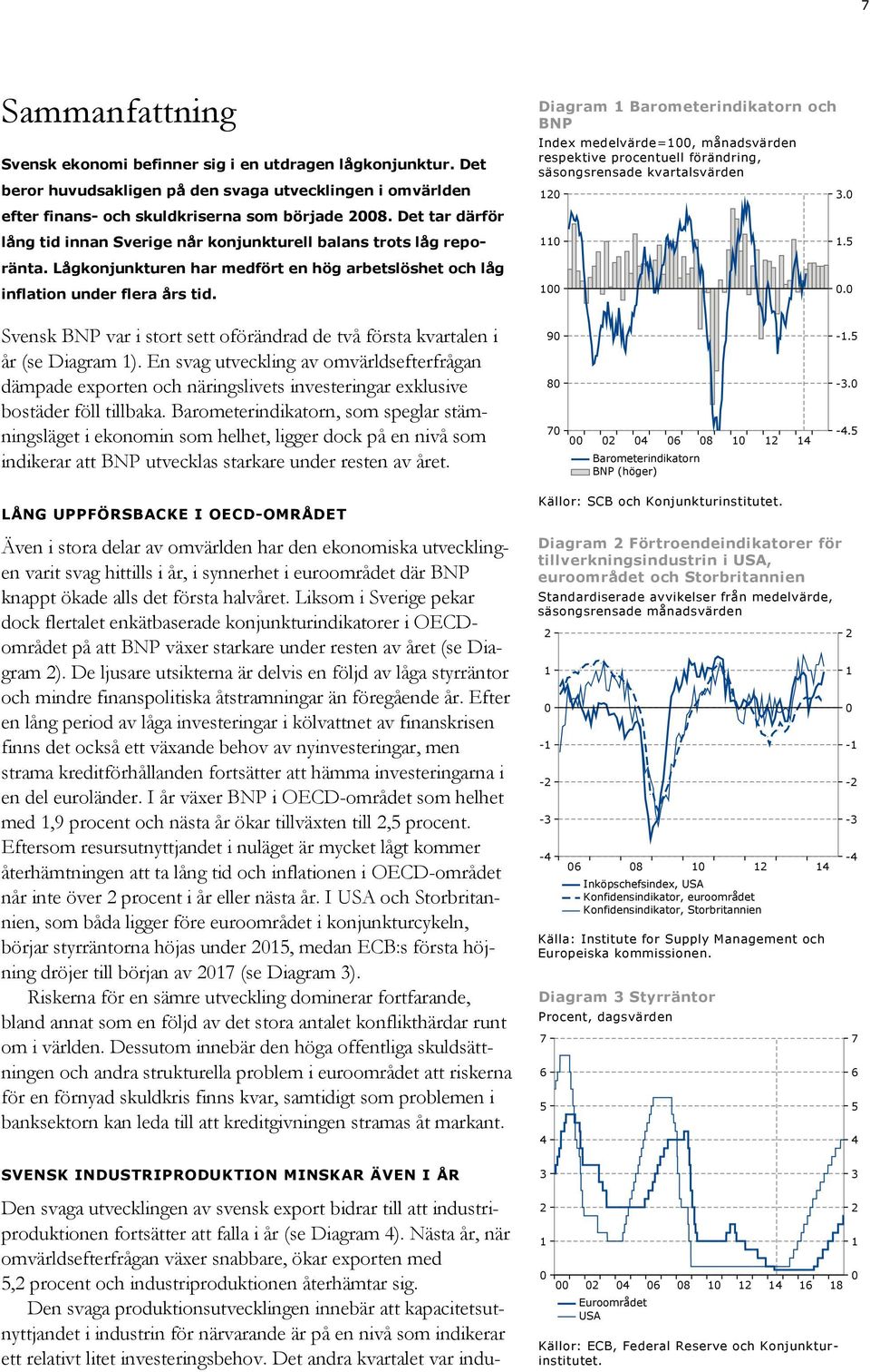 Diagram Barometerindikatorn och BNP Index medelvärde=, månadsvärden respektive procentuell förändring, säsongsrensade kvartalsvärden.