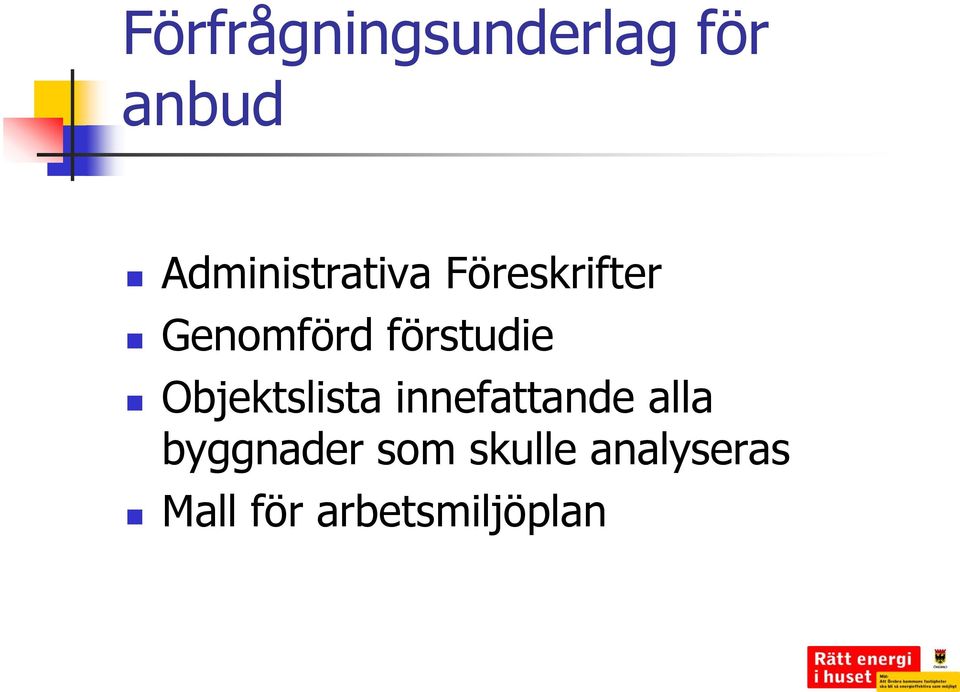 förstudie Objektslista innefattande alla