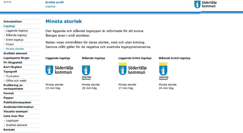 Samma mått gäller för de negativa och svartvita logotypversionerna.