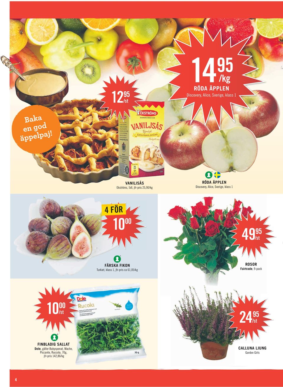 FÄRSKA FIKON Turkiet, klass 1, jfr-pris ca 61,05 ROSOR Fairtrade, 9-pack 10 00 24 95