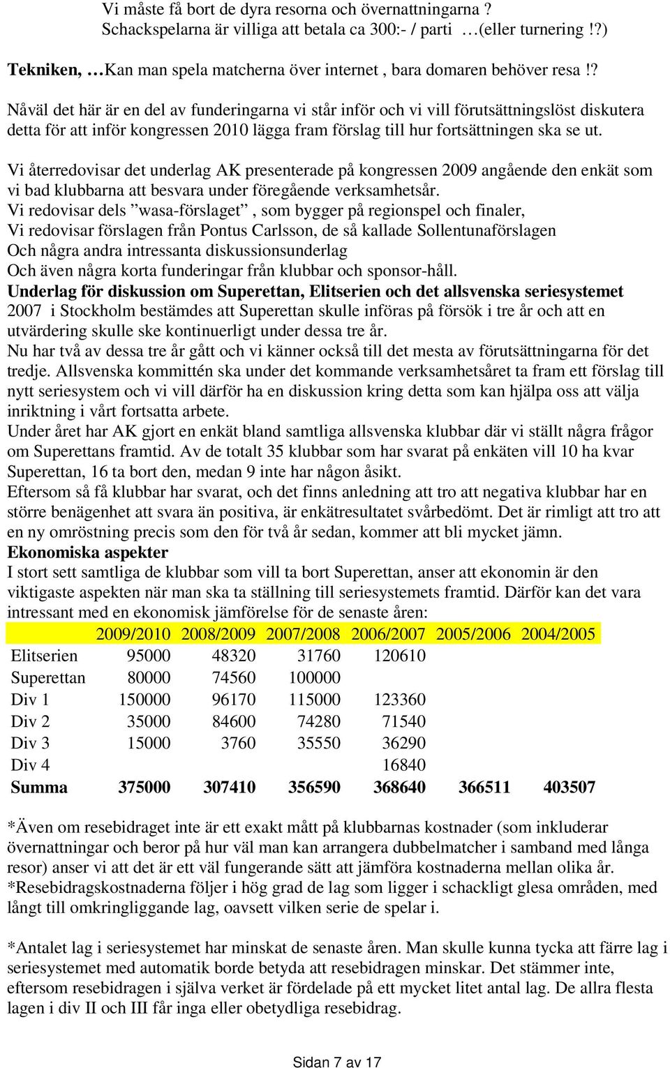 ? Nåväl det här är en del av funderingarna vi står inför och vi vill förutsättningslöst diskutera detta för att inför kongressen 2010 lägga fram förslag till hur fortsättningen ska se ut.