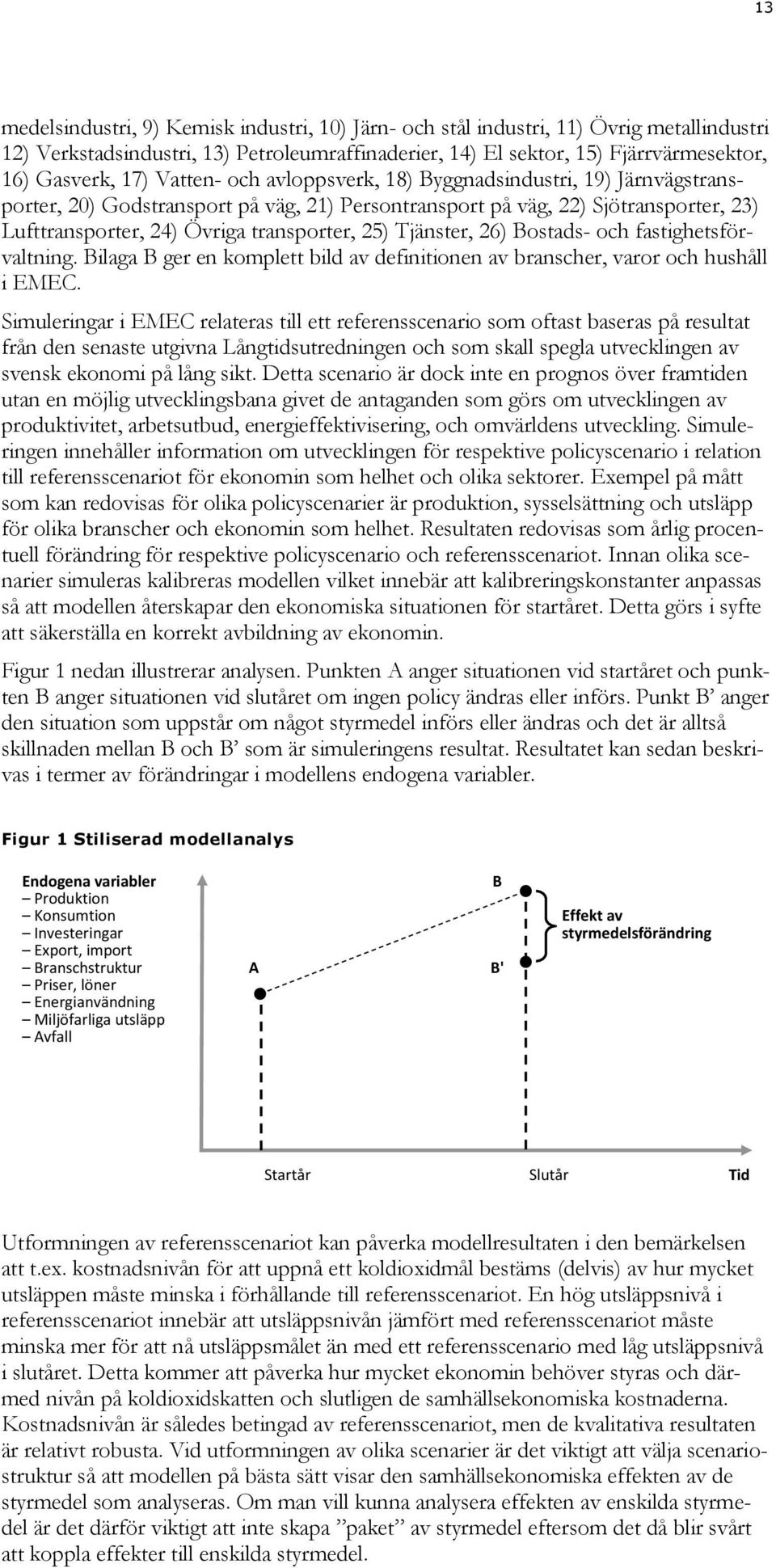 Tjänster, 26) Bostads- och fastighetsförvaltning. Bilaga B ger en komplett bild av definitionen av branscher, varor och hushåll i EMEC.