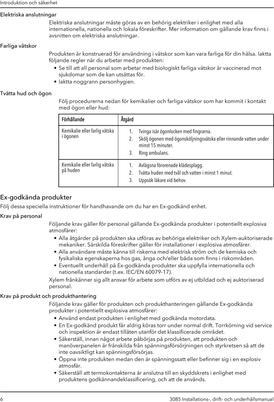 Iaktta följande regler när du arbetar med produkten: Se till att all personal som arbetar med biologiskt farliga vätskor är vaccinerad mot sjukdomar som de kan utsättas för.