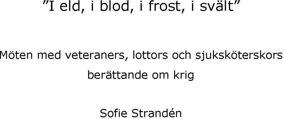 lottors och sjuksköterskors