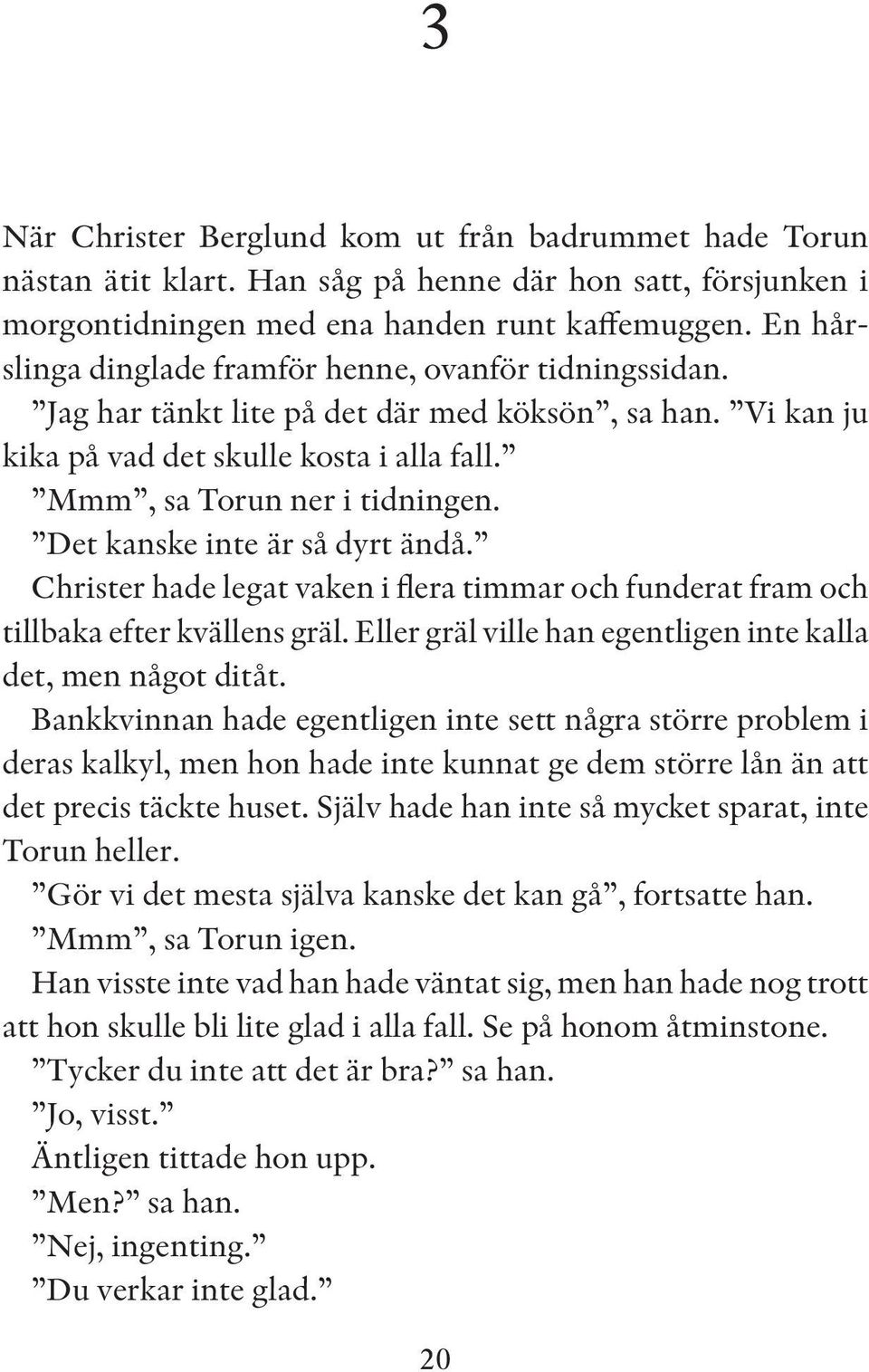 Det kanske inte är så dyrt ändå. Christer hade legat vaken i flera timmar och funderat fram och tillbaka efter kvällens gräl. Eller gräl ville han egentligen inte kalla det, men något ditåt.