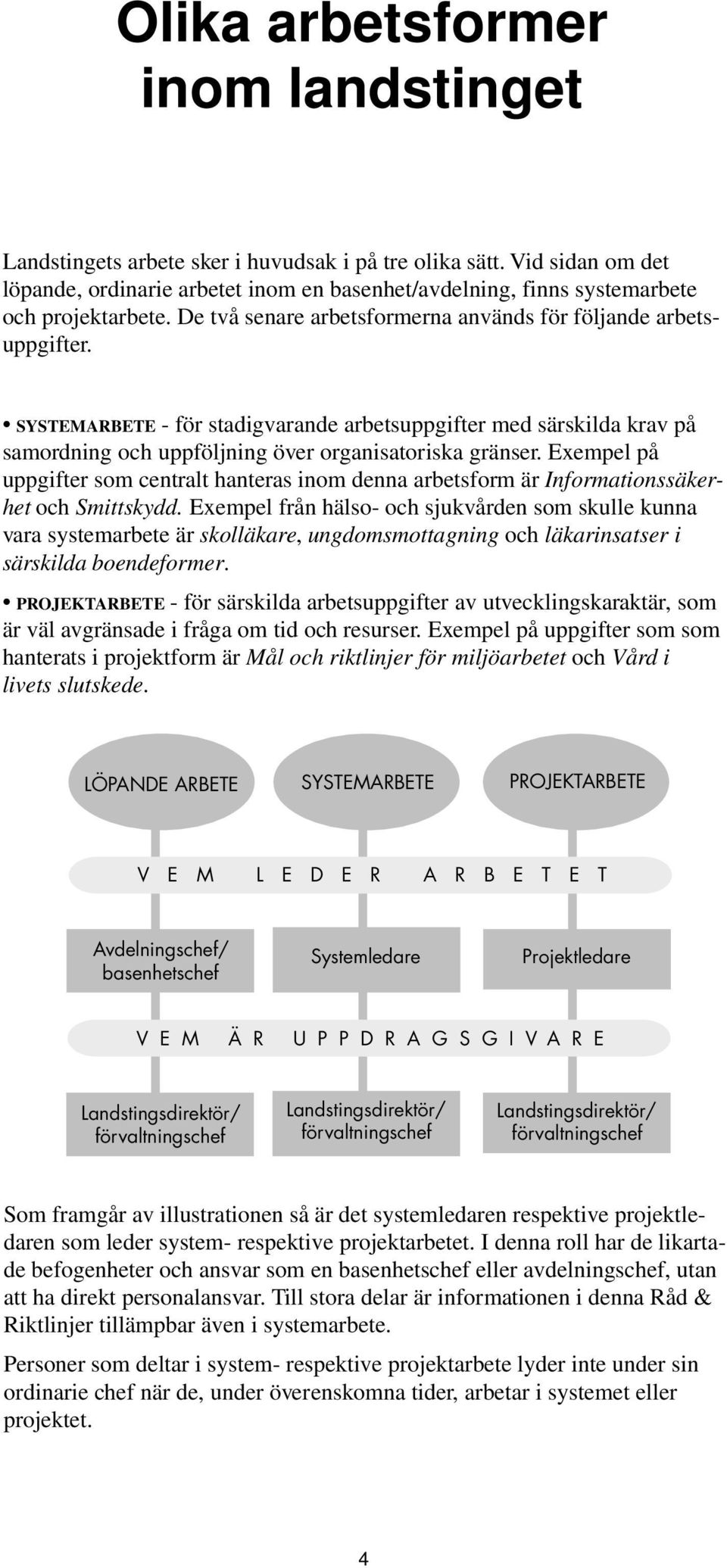 SYSTEMARBETE - för stadigvarande arbetsuppgifter med särskilda krav på samordning och uppföljning över organisatoriska gränser.