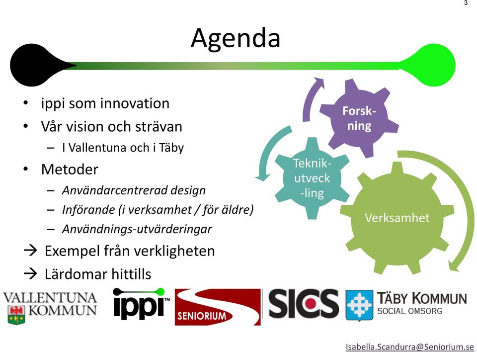 Införande (i verksamhet / för äldre) Användnings-utvärderingar