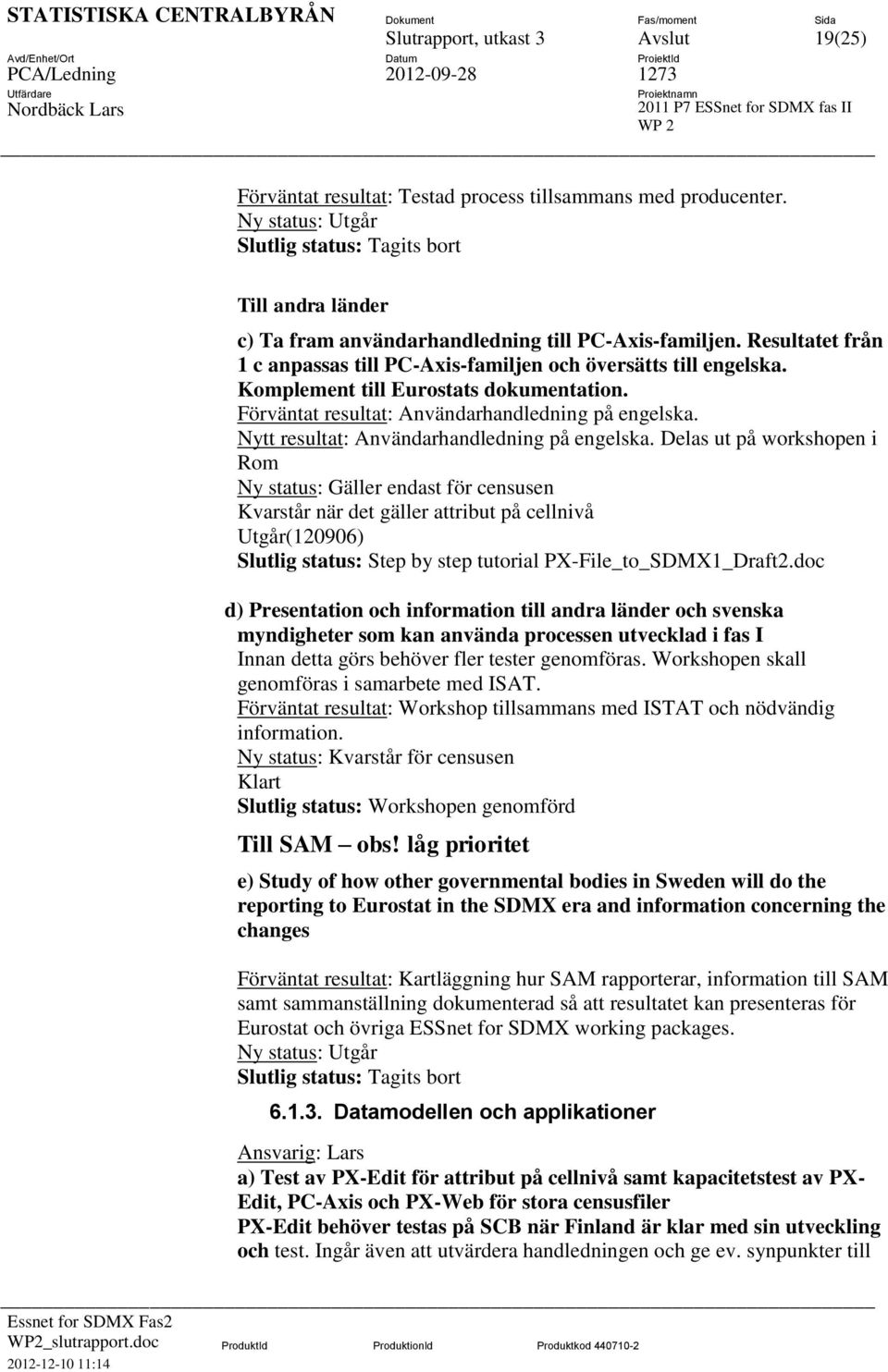 Komplement till Eurostats dokumentation. Förväntat resultat: Användarhandledning på engelska. Nytt resultat: Användarhandledning på engelska.