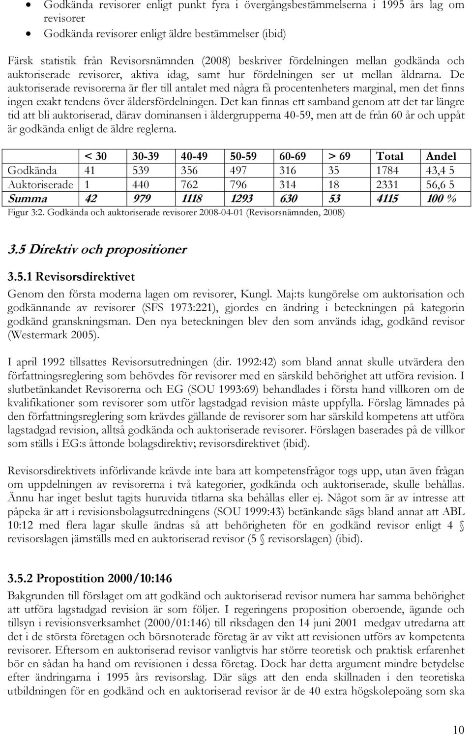 De auktoriserade revisorerna är fler till antalet med några få procentenheters marginal, men det finns ingen exakt tendens över åldersfördelningen.