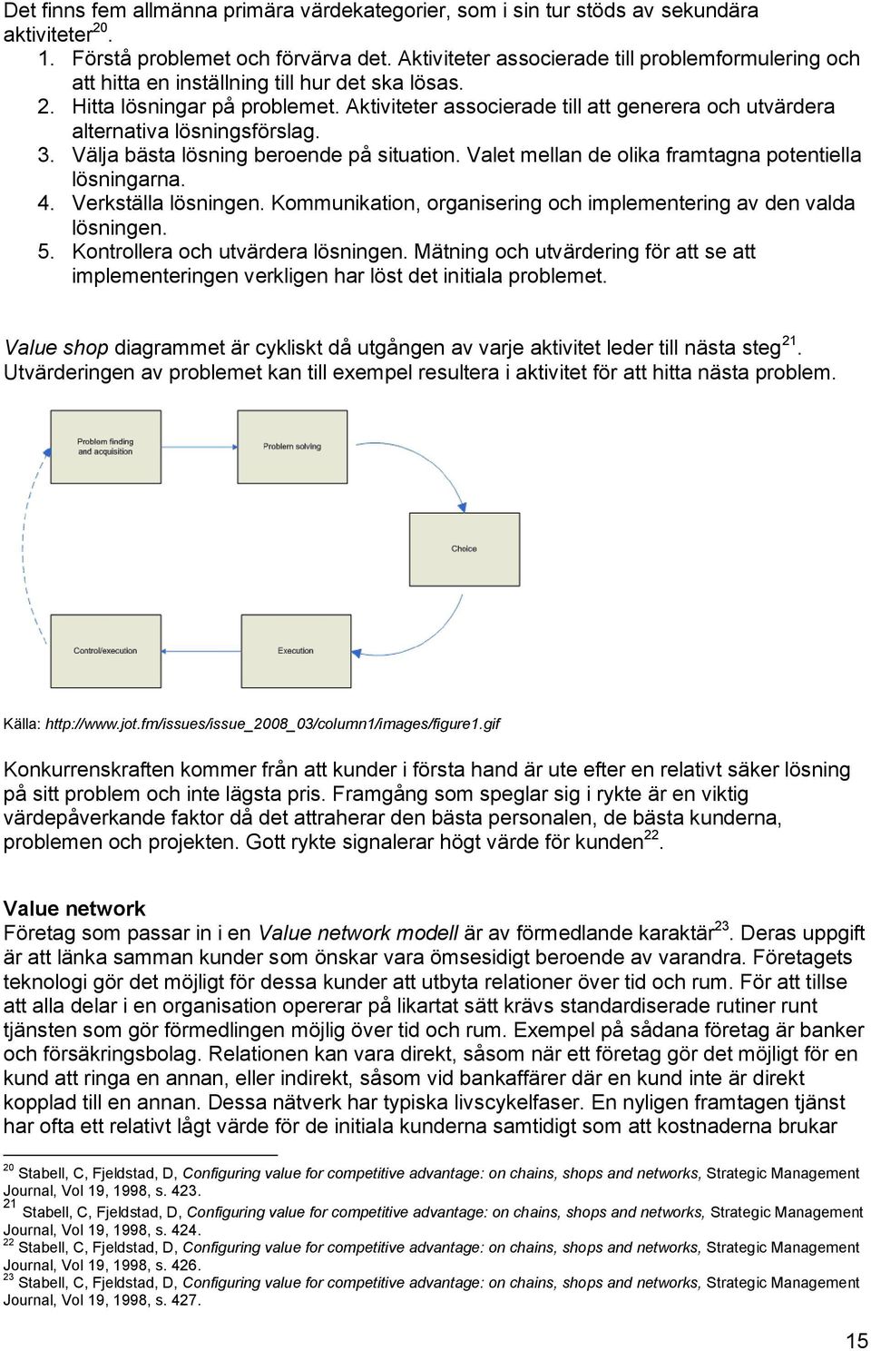 Aktiviteter associerade till att generera och utvärdera alternativa lösningsförslag. 3. Välja bästa lösning beroende på situation. Valet mellan de olika framtagna potentiella lösningarna. 4.