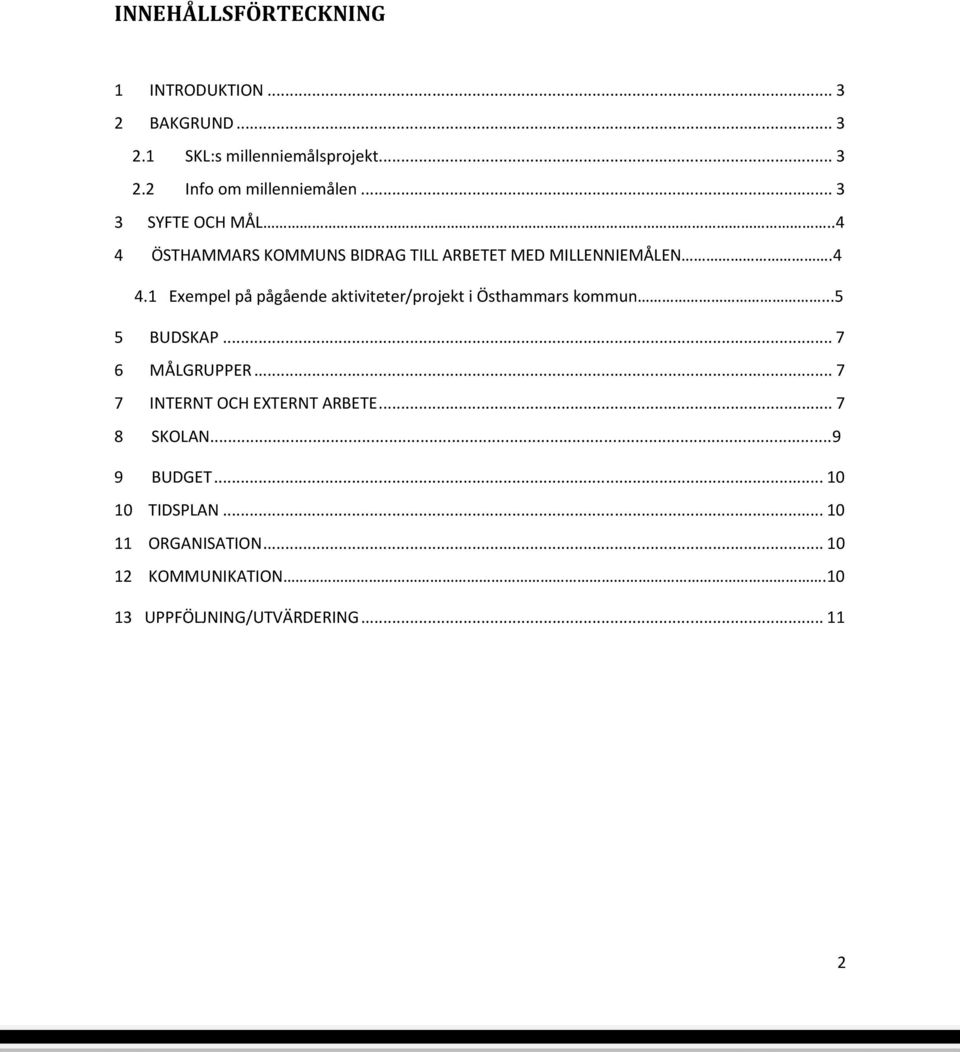 ..5 5 BUDSKAP...7 6 MÅLGRUPPER...7 7 INTERNT OCH EXTERNT ARBETE...7 8 SKOLAN...9 9 BUDGET...10 10 TIDSPLAN.