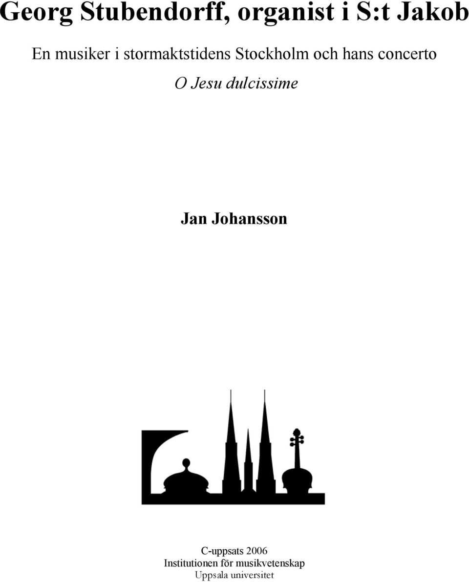 concerto O Jesu dulcissime Jan Johansson