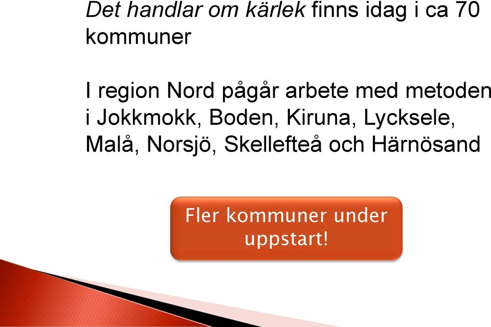 i Jokkmokk, Boden, Kiruna, Lycksele, Malå,