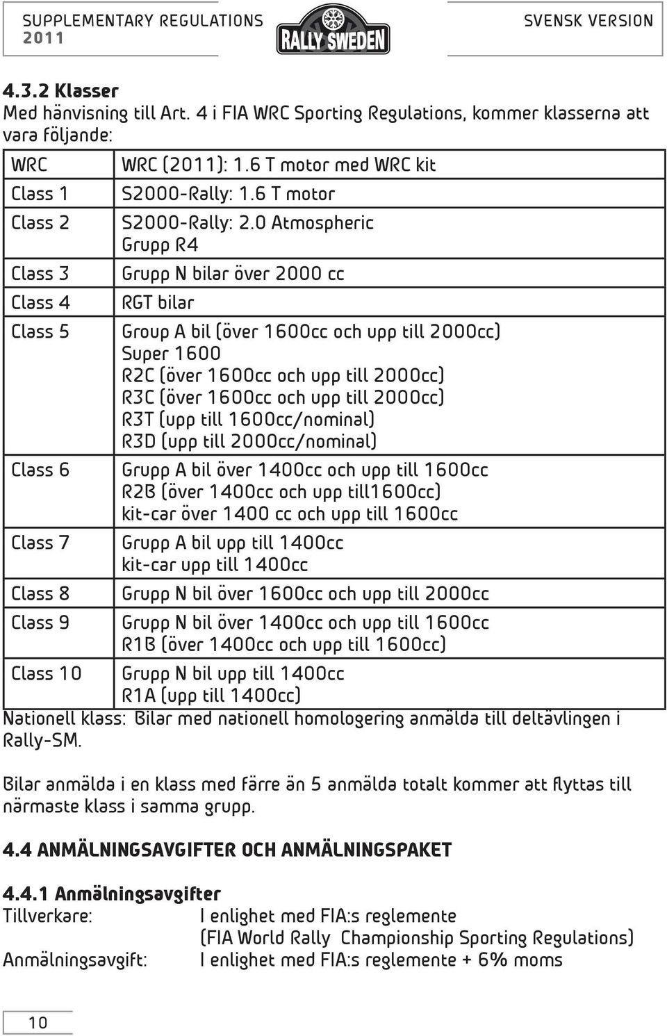 0 Atmospheric Grupp R4 Grupp N bilar över 2000 cc RGT bilar Group A bil (över 1600cc och upp till 2000cc) Super 1600 R2C (över 1600cc och upp till 2000cc) R3C (över 1600cc och upp till 2000cc) R3T