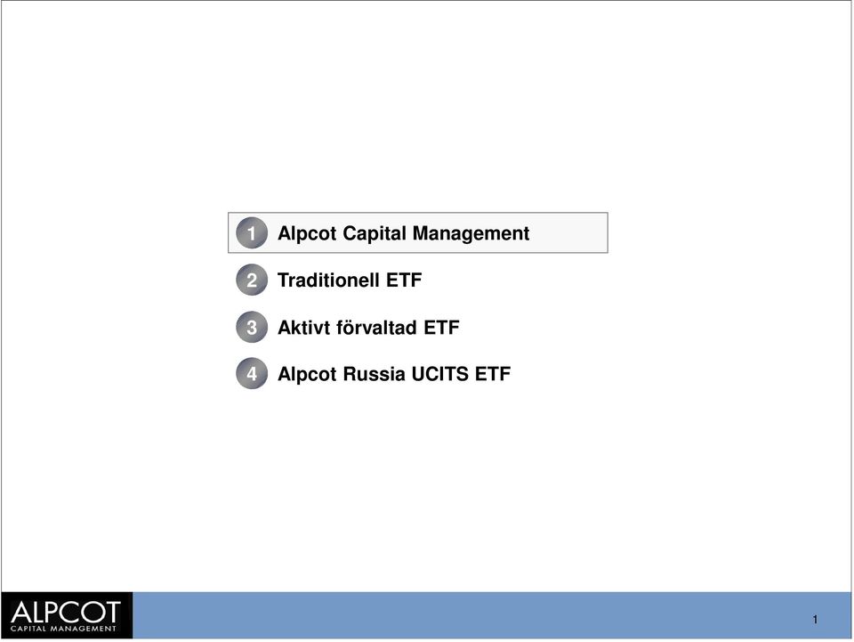 ETF Aktivt förvaltad