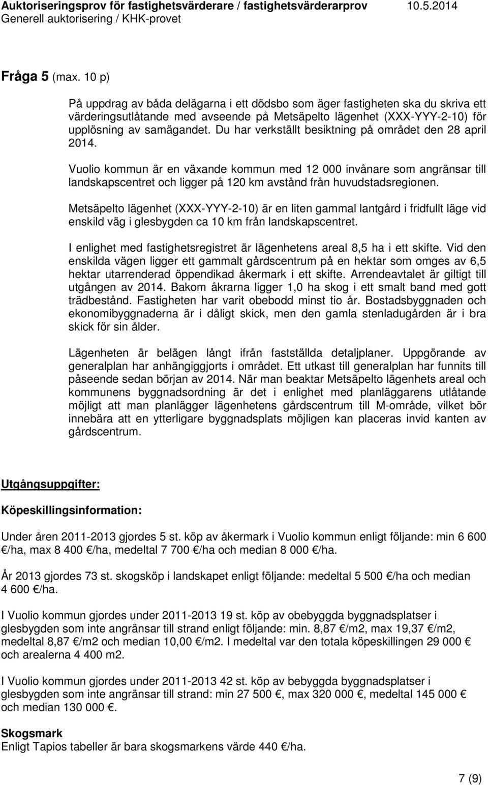 Metsäpelt lägenhet (XXX-YYY-2-10) är en liten gammal lantgård i fridfullt läge vid enskild väg i glesbygden ca 10 km från landskapscentret.