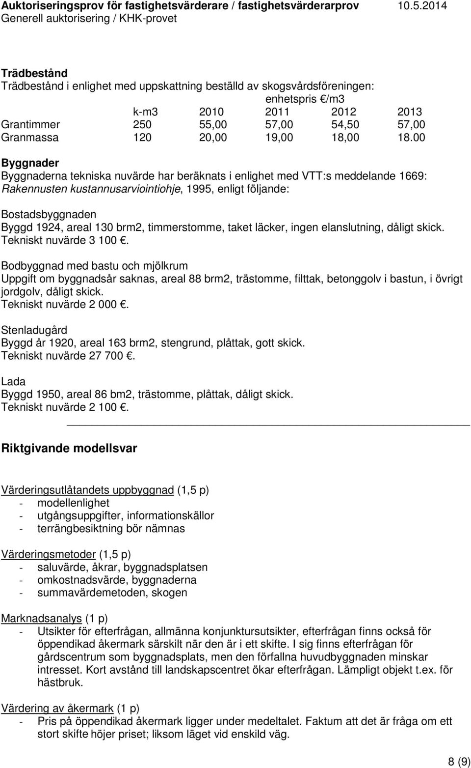 timmerstmme, taket läcker, ingen elanslutning, dåligt skick. Tekniskt nuvärde 3 100.