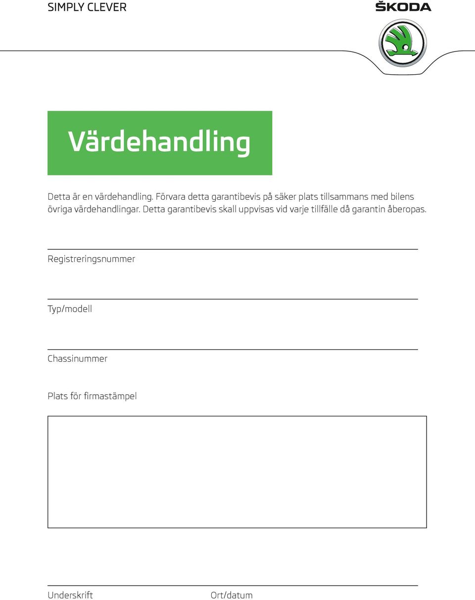 värdehandlingar.