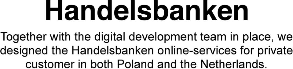 Handelsbanken online-services for private